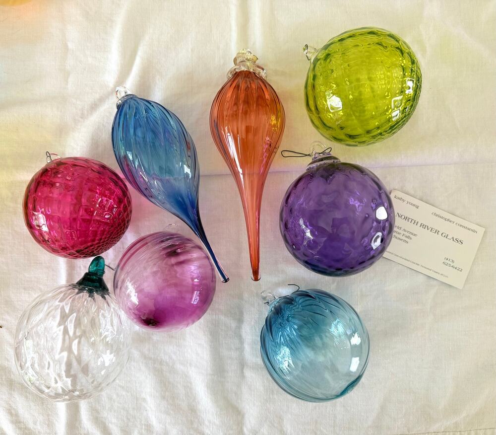 North River Glass 8 Handblown Ornaments Kathy Young Shelburne Falls Studio